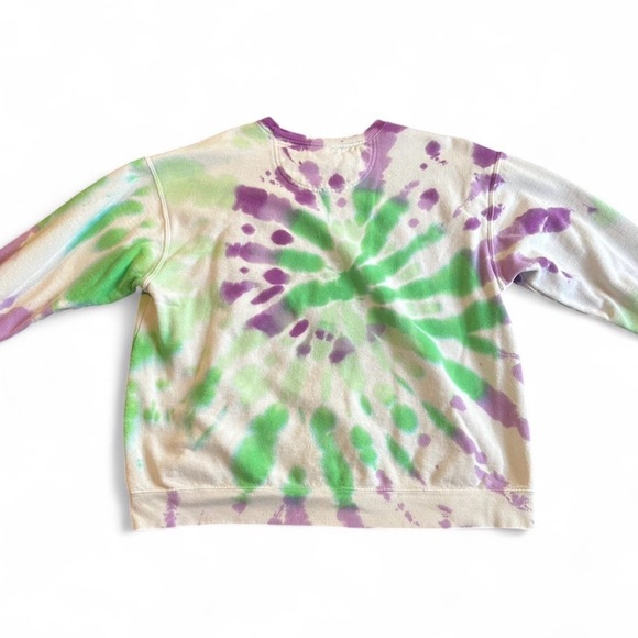 comfort colors purple & green tie dye crewneck sweatshirt - Picture 4 of 6
